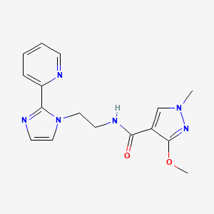 3-methoxy-1-methyl-N-(2-(2-(pyridin-2-yl)-1H-imidazol-1-yl)ethyl)-1H-pyrazole-4-carboxamide