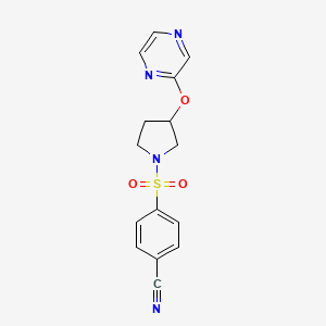 4-((3-(Pyrazin-2-yloxy)pyrrolidin-1-yl)sulfonyl)benzonitrile