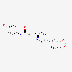 2-[6-(1,3-benzodioxol-5-yl)pyridazin-3-yl]sulfanyl-N-(3,4-difluorophenyl)acetamide