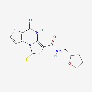 5-oxo-N-((tetrahydrofuran-2-yl)methyl)-1-thioxo-4,5-dihydro-1H-thiazolo[3,4-a]thieno[2,3-e]pyrimidine-3-carboxamide