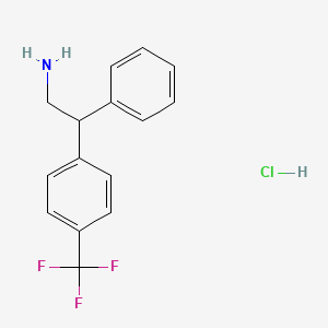 molecular formula C15H15ClF3N B2404708 2-Phenyl-2-(4-(trifluoromethyl)phenyl)ethanamine hydrochloride CAS No. 21979-89-5