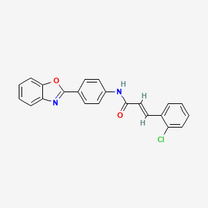 molecular formula C22H15ClN2O2 B2404733 (E)-N-(4-(benzo[d]oxazol-2-yl)phenyl)-3-(2-chlorophenyl)acrylamide CAS No. 477486-27-4