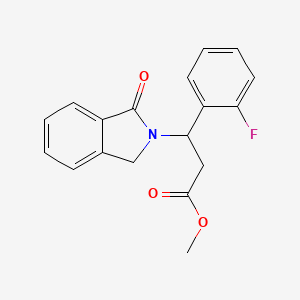 molecular formula C18H16FNO3 B2404734 methyl 3-(2-fluorophenyl)-3-(1-oxo-1,3-dihydro-2H-isoindol-2-yl)propanoate CAS No. 383148-35-4