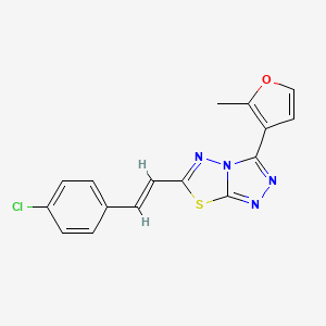 (E)-6-(4-chlorostyryl)-3-(2-methylfuran-3-yl)-[1,2,4]triazolo[3,4-b][1,3,4]thiadiazole