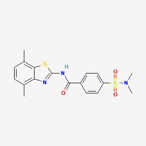 molecular formula C18H19N3O3S2 B2404744 N-(4,7-dimethyl-1,3-benzothiazol-2-yl)-4-(dimethylsulfamoyl)benzamide CAS No. 862807-53-2