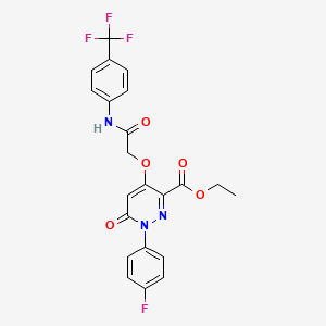 Ethyl 1-(4-fluorophenyl)-6-oxo-4-(2-oxo-2-((4-(trifluoromethyl)phenyl)amino)ethoxy)-1,6-dihydropyridazine-3-carboxylate