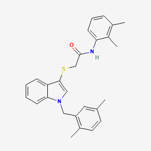molecular formula C27H28N2OS B2404758 N-(2,3-dimethylphenyl)-2-({1-[(2,5-dimethylphenyl)methyl]-1H-indol-3-yl}sulfanyl)acetamide CAS No. 681279-62-9