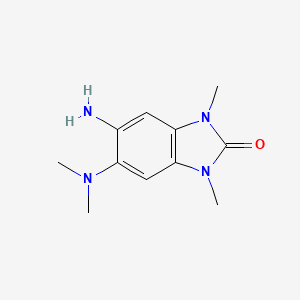 molecular formula C11H20Cl2N4O2 B2404772 5-Amino-6-dimethylamino-1,3-dimethyl-1,3-dihydro-benzoimidazol-2-one CAS No. 1047652-16-3