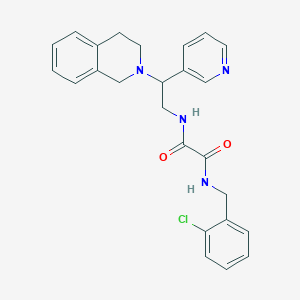 molecular formula C25H25ClN4O2 B2404785 N-[(2-chlorophenyl)methyl]-N'-[2-(pyridin-3-yl)-2-(1,2,3,4-tetrahydroisoquinolin-2-yl)ethyl]ethanediamide CAS No. 903323-93-3