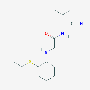 molecular formula C16H29N3OS B2404813 N-(1-cyano-1,2-dimethylpropyl)-2-{[2-(ethylsulfanyl)cyclohexyl]amino}acetamide CAS No. 1797379-04-4