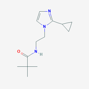 molecular formula C13H21N3O B2404818 N-(2-(2-cyclopropyl-1H-imidazol-1-yl)ethyl)pivalamide CAS No. 2034451-63-1