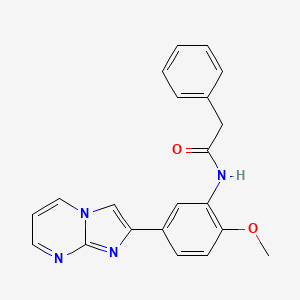 molecular formula C21H18N4O2 B2404846 N-(5-{imidazo[1,2-a]pyrimidin-2-yl}-2-methoxyphenyl)-2-phenylacetamide CAS No. 862810-99-9