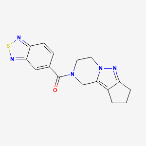 molecular formula C16H15N5OS B2404848 benzo[c][1,2,5]thiadiazol-5-yl(3,4,8,9-tetrahydro-1H-cyclopenta[3,4]pyrazolo[1,5-a]pyrazin-2(7H)-yl)methanone CAS No. 2034603-92-2