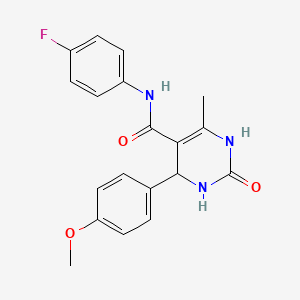 molecular formula C19H18FN3O3 B2404855 N-(4-fluorophenyl)-4-(4-methoxyphenyl)-6-methyl-2-oxo-1,2,3,4-tetrahydropyrimidine-5-carboxamide CAS No. 686760-64-5