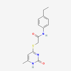 molecular formula C15H17N3O2S B2404882 N-(4-ethylphenyl)-2-[(6-methyl-2-oxo-1,2-dihydropyrimidin-4-yl)sulfanyl]acetamide CAS No. 905690-87-1