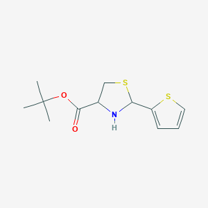 molecular formula C12H17NO2S2 B2404890 Tert-butyl 2-thiophen-2-yl-1,3-thiazolidine-4-carboxylate CAS No. 2248261-85-8