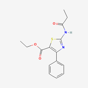 molecular formula C15H16N2O3S B2404892 Ethyl 4-phenyl-2-propionamidothiazole-5-carboxylate CAS No. 312604-91-4