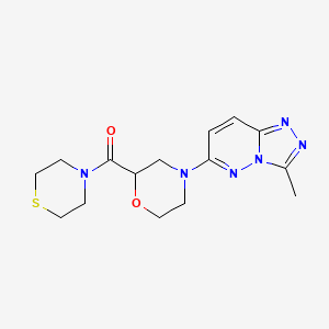 molecular formula C15H20N6O2S B2404901 4-{3-Methyl-[1,2,4]triazolo[4,3-b]pyridazin-6-yl}-2-(thiomorpholine-4-carbonyl)morpholine CAS No. 2415624-84-7