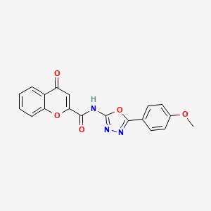 molecular formula C19H13N3O5 B2404966 N-[5-(4-methoxyphenyl)-1,3,4-oxadiazol-2-yl]-4-oxo-4H-chromene-2-carboxamide CAS No. 865286-64-2