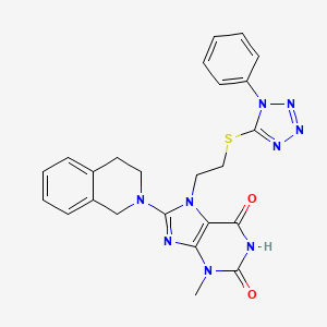 8-(3,4-dihydro-1H-isoquinolin-2-yl)-3-methyl-7-[2-(1-phenyltetrazol-5-yl)sulfanylethyl]purine-2,6-dione