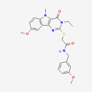 2-(3-ethyl-8-methoxy-5-methyl-4-oxopyrimido[5,4-b]indol-2-yl)sulfanyl-N-[(3-methoxyphenyl)methyl]acetamide