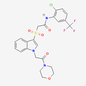 N-(2-chloro-5-(trifluoromethyl)phenyl)-2-((1-(2-morpholino-2-oxoethyl)-1H-indol-3-yl)sulfonyl)acetamide