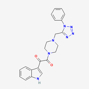 1-(1H-indol-3-yl)-2-(4-((1-phenyl-1H-tetrazol-5-yl)methyl)piperazin-1-yl)ethane-1,2-dione