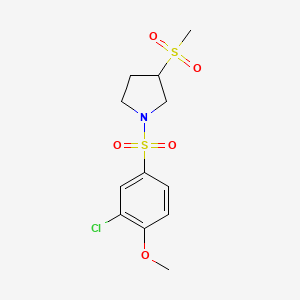 1-((3-Chloro-4-methoxyphenyl)sulfonyl)-3-(methylsulfonyl)pyrrolidine