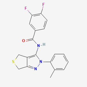 3,4-difluoro-N-[2-(2-methylphenyl)-4,6-dihydrothieno[3,4-c]pyrazol-3-yl]benzamide