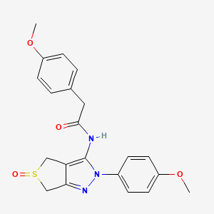 2-(4-methoxyphenyl)-N-(2-(4-methoxyphenyl)-5-oxido-4,6-dihydro-2H-thieno[3,4-c]pyrazol-3-yl)acetamide