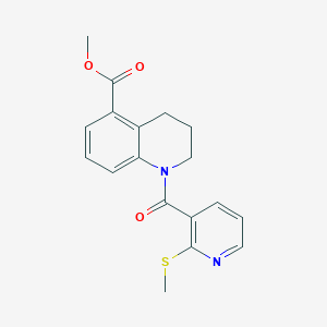 molecular formula C18H18N2O3S B2405061 Methyl 1-[2-(methylsulfanyl)pyridine-3-carbonyl]-1,2,3,4-tetrahydroquinoline-5-carboxylate CAS No. 1111460-74-2