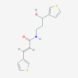 (E)-N-(3-hydroxy-3-(thiophen-3-yl)propyl)-3-(thiophen-3-yl)acrylamide