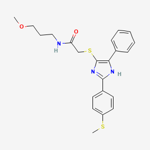 N-(3-methoxypropyl)-2-((2-(4-(methylthio)phenyl)-5-phenyl-1H-imidazol-4-yl)thio)acetamide