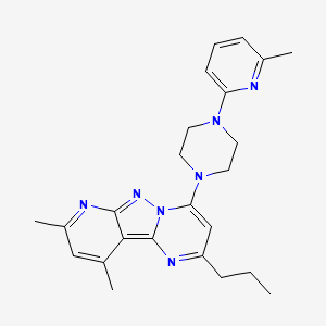11,13-Dimethyl-6-[4-(6-methylpyridin-2-yl)piperazin-1-yl]-4-propyl-3,7,8,10-tetraazatricyclo[7.4.0.0^{2,7}]trideca-1,3,5,8,10,12-hexaene