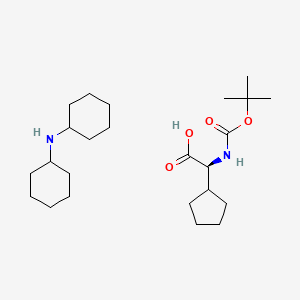 molecular formula C24H44N2O4 B2405085 N-cyclohexylcyclohexanamine;(2S)-2-cyclopentyl-2-[(2-methylpropan-2-yl)oxycarbonylamino]acetic acid CAS No. 109183-72-4; 676559-50-5