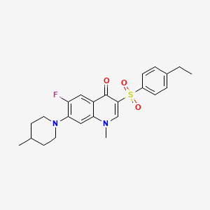 3-((4-ethylphenyl)sulfonyl)-6-fluoro-1-methyl-7-(4-methylpiperidin-1-yl)quinolin-4(1H)-one
