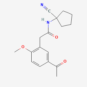2-(5-acetyl-2-methoxyphenyl)-N-(1-cyanocyclopentyl)acetamide