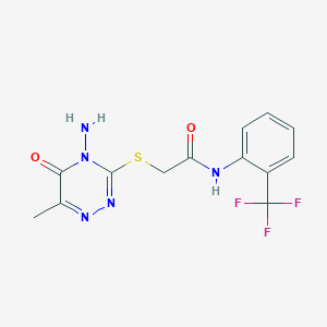 2-[(4-amino-6-methyl-5-oxo-1,2,4-triazin-3-yl)sulfanyl]-N-[2-(trifluoromethyl)phenyl]acetamide