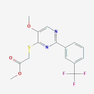Methyl 2-({5-methoxy-2-[3-(trifluoromethyl)phenyl]-4-pyrimidinyl}sulfanyl)acetate