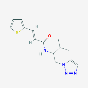 molecular formula C14H18N4OS B2405110 (E)-N-(3-methyl-1-(1H-1,2,3-triazol-1-yl)butan-2-yl)-3-(thiophen-2-yl)acrylamide CAS No. 2034997-85-6