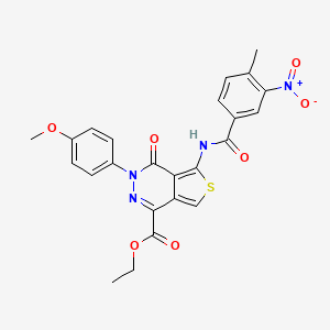 molecular formula C24H20N4O7S B2405112 Ethyl 3-(4-methoxyphenyl)-5-[(4-methyl-3-nitrobenzoyl)amino]-4-oxothieno[3,4-d]pyridazine-1-carboxylate CAS No. 851952-14-2