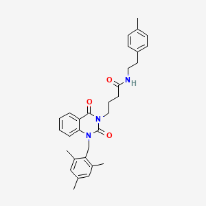 4-[2,4-dioxo-1-[(2,4,6-trimethylphenyl)methyl]quinazolin-3-yl]-N-[2-(4-methylphenyl)ethyl]butanamide