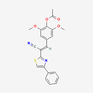 (E)-4-(2-cyano-2-(4-phenylthiazol-2-yl)vinyl)-2,6-dimethoxyphenyl acetate