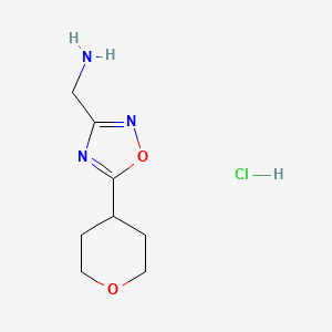 [5-(Oxan-4-yl)-1,2,4-oxadiazol-3-yl]methanamine;hydrochloride