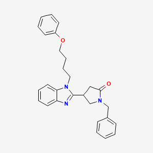 molecular formula C28H29N3O2 B2405131 1-benzyl-4-[1-(4-phenoxybutyl)-1H-benzimidazol-2-yl]pyrrolidin-2-one CAS No. 847396-65-0