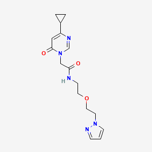 N-(2-(2-(1H-pyrazol-1-yl)ethoxy)ethyl)-2-(4-cyclopropyl-6-oxopyrimidin-1(6H)-yl)acetamide
