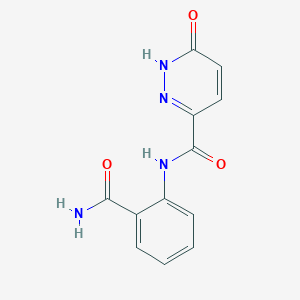molecular formula C12H10N4O3 B2405149 N-(2-carbamoylphenyl)-6-oxo-1,6-dihydropyridazine-3-carboxamide CAS No. 900001-95-8