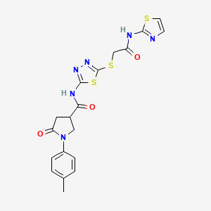 5-oxo-N-(5-((2-oxo-2-(thiazol-2-ylamino)ethyl)thio)-1,3,4-thiadiazol-2-yl)-1-(p-tolyl)pyrrolidine-3-carboxamide