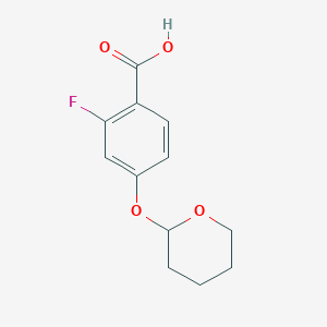 molecular formula C12H13FO4 B2405165 2-fluoro-4-(oxan-2-yloxy)benzoicacid CAS No. 2139971-88-1