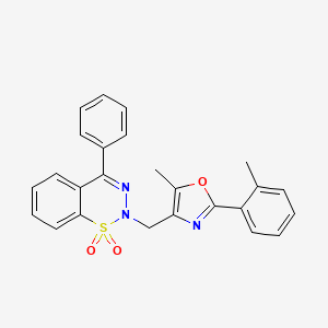 2-((5-methyl-2-(o-tolyl)oxazol-4-yl)methyl)-4-phenyl-2H-benzo[e][1,2,3]thiadiazine 1,1-dioxide